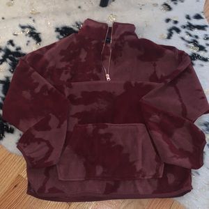 Tye die fleece quarter zip
